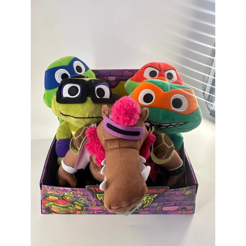 Mattel TMNT‎ Mutant Mayhem Plush Set Leonardo Donatello Raphael Mikey Bebop 5pc